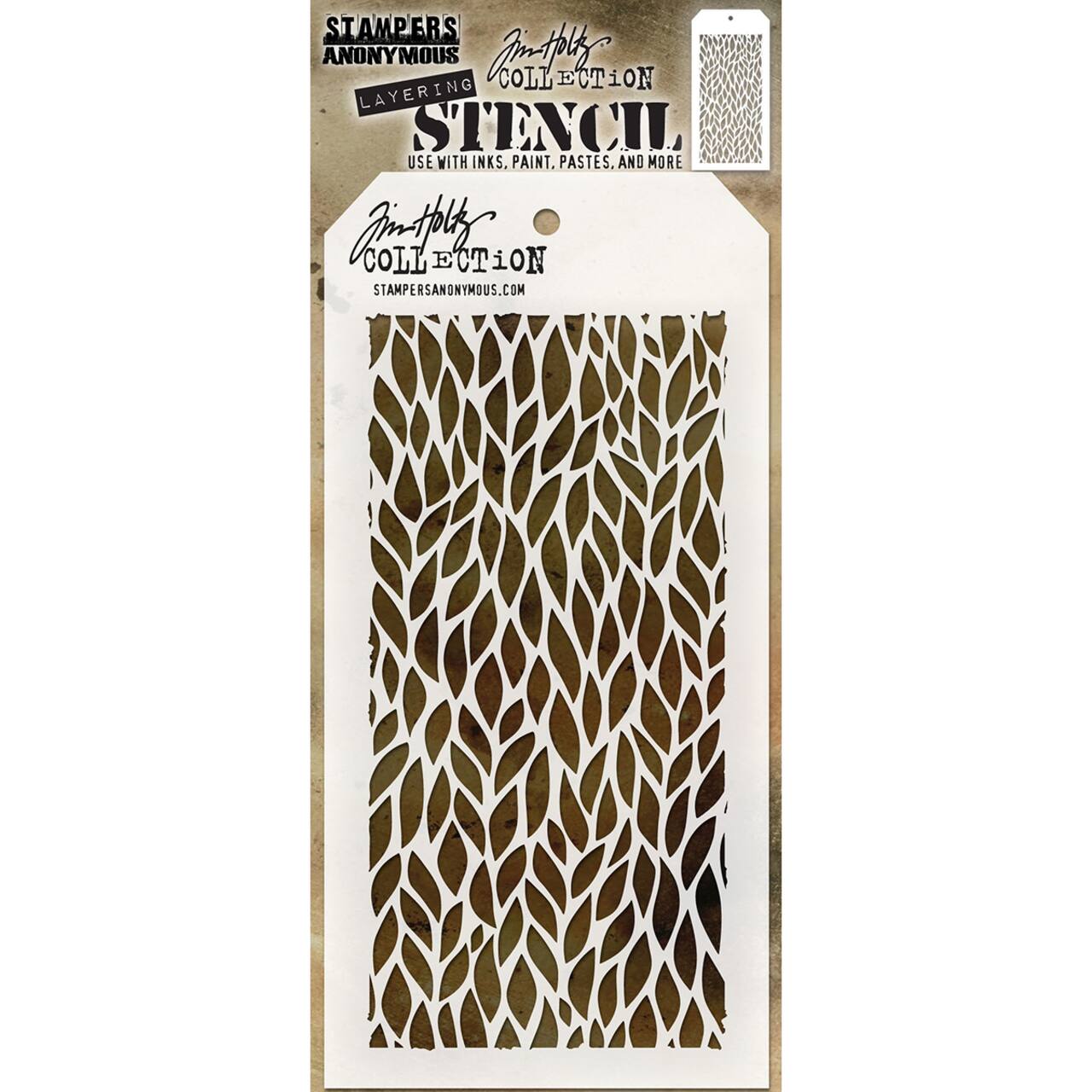 Stampers Anonymous Tim Holtz® Leafy Layering Stencil, 4" x 8.5"